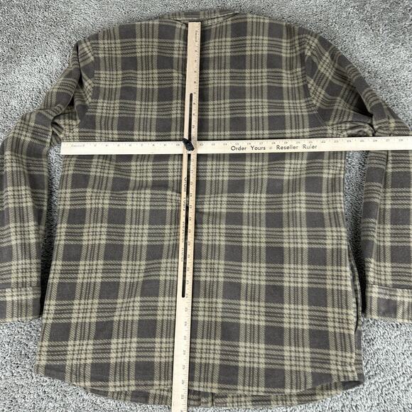 Volcom Shirt Jacket Mens XL Brown Plaid Fleece Button Up Lined Flannel Outdoor - Picture 9 of 12